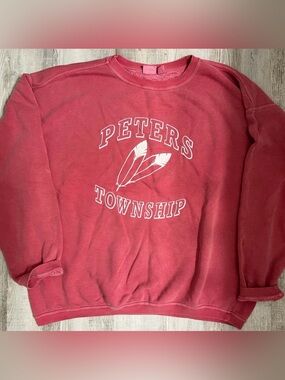 Peters Township Indians Red Crewneck Sweatshirt XXL Vintage Comfort Colors Style